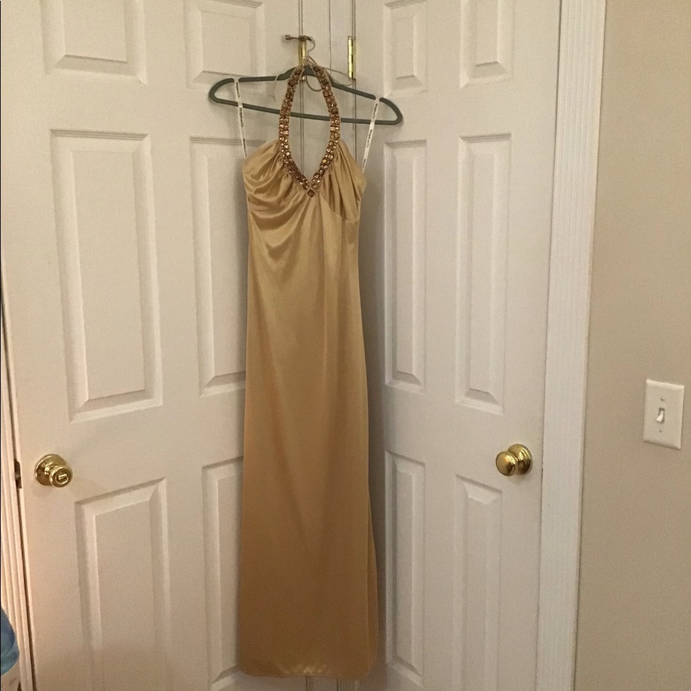 Beautiful metallic Gold Morgan & Co. Dress